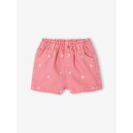 Short b�b� fille brod� rose bonbon