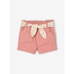 Short b�b� fille paperbag avec ceinture imprim�e rose