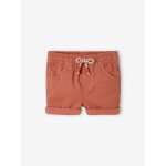 Short bb garon en toile taille lastique terracotta