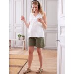 Short - bermuda de grossesse coton effet lin olive