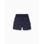 Short cargo en molleton avec cordon de serrage bleu fonc�