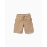 Short cargo en serg� avec cordon de serrage beige