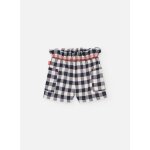Short  carreaux avec taille lastique bleu