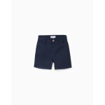 Short chino midi en serg� avec poches bleu fonc�