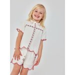 Short en coton fille blanc