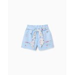 Short en coton avec imprim� carolina celas x zippy bleu clair