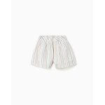 Short en coton � rayures ethniques b&s blanc