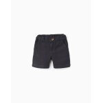 Short en coton slub gris fonc