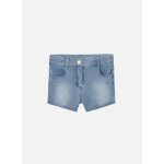 Short en denim avec bouton et fermeture � bleu