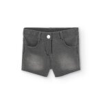 Short en denim avec bouton et fermeture � gris