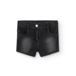 Short en denim avec bouton et fermeture � noir