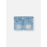 Short en denim avec dtail brod bleu