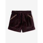 Short fantaisie en velours lisse fille aubergine