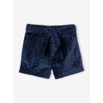 Short fantaisie en velours lisse fille marine