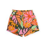 Short fille en coton et tissu l�ger orange