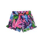 Short fille en coton avec volants bleu