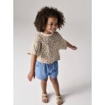 Short fille en denim l�ger facile � enfiler stone