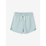 Short fille sport en molleton vert d'eau