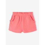 Short fille taille en gaze de coton rose