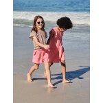 Short fille taille en gaze de coton rose