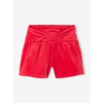 Short fille en velours lisse effet noeud devant rouge