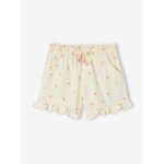 Short fille  volant cru