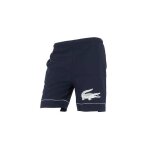 Short gar�on en coton bleu marine, blanc