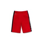Short gar�on en coton rouge, noir