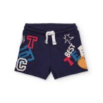 Short pour garon avec imprim sportif et taille ajustable bleu marine