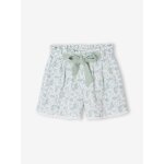 Short en gaze de coton fille bleu clair