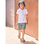 Short en gaze de coton garon vert