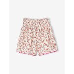 Short en gaze de coton imprimé fleurs fille multicolore Short en gaze de coton imprimé fleurs fille multicolore