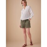 Short grossesse effet paperbag en gaze de coton envie de fraise olive