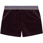 Short hiver velours ceinture  paillettes poupette bordeaux prune