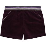 Short hiver velours ceinture � paillettes poupette bordeaux prune