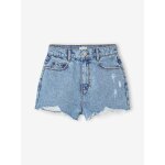 Short en jean effet us� fille bleu moyen