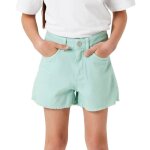 Short en jean fille vert