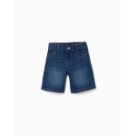 Short en jean midi avec cinq poches bleu fonc�