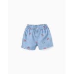Short en jean avec minnie et taille �lastiqu�e bleu
