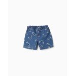 Short en jean avec motif stitch et taille paperbag bleu
