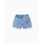 Short en jean � ourlets effiloch�s bleu clair