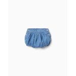 Short en jean avec taille et ourlets �lastiqu�s bleu