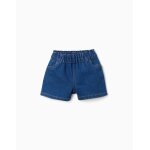 Short en jean avec taille paperbag bleu