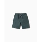 Short midi cargo en coton avec cordon de serrage vert fonc�