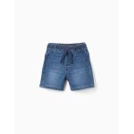 Short midi en jean avec cordon de serrage bleu