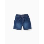Short midi en jean avec cordon de serrage bleu fonc�
