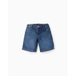 Short midi en jean de coton avec poches bleu fonc�