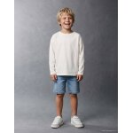 Short midi en jean � enfiler avec cordon bleu clair