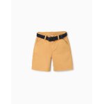 Short midi en serg� avec ceinture jaune