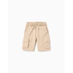 Short en molleton avec poches cargo et cordon de serrage beige clair